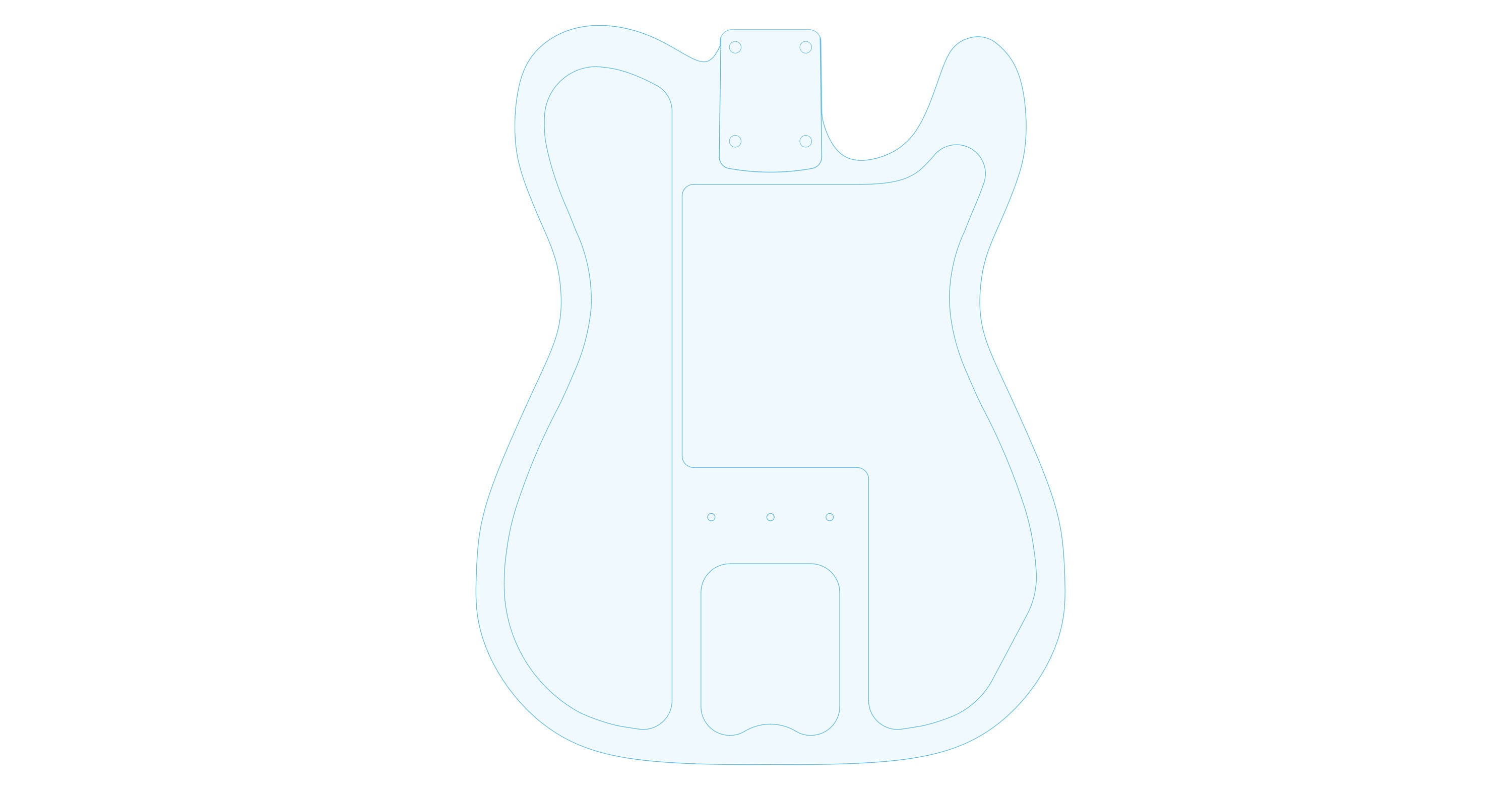 Fender Telecaster Hollow Body 2D Digital Files Design for Cnc Router ...
