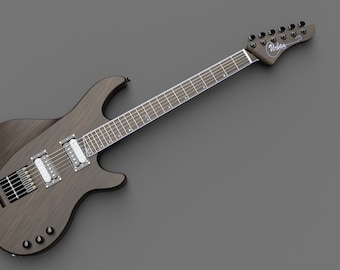 Custom Guitar design for CNC router machine or to hand craft. Includes all Fusion 360 CAM CAD dxf stl and tool paths3d files