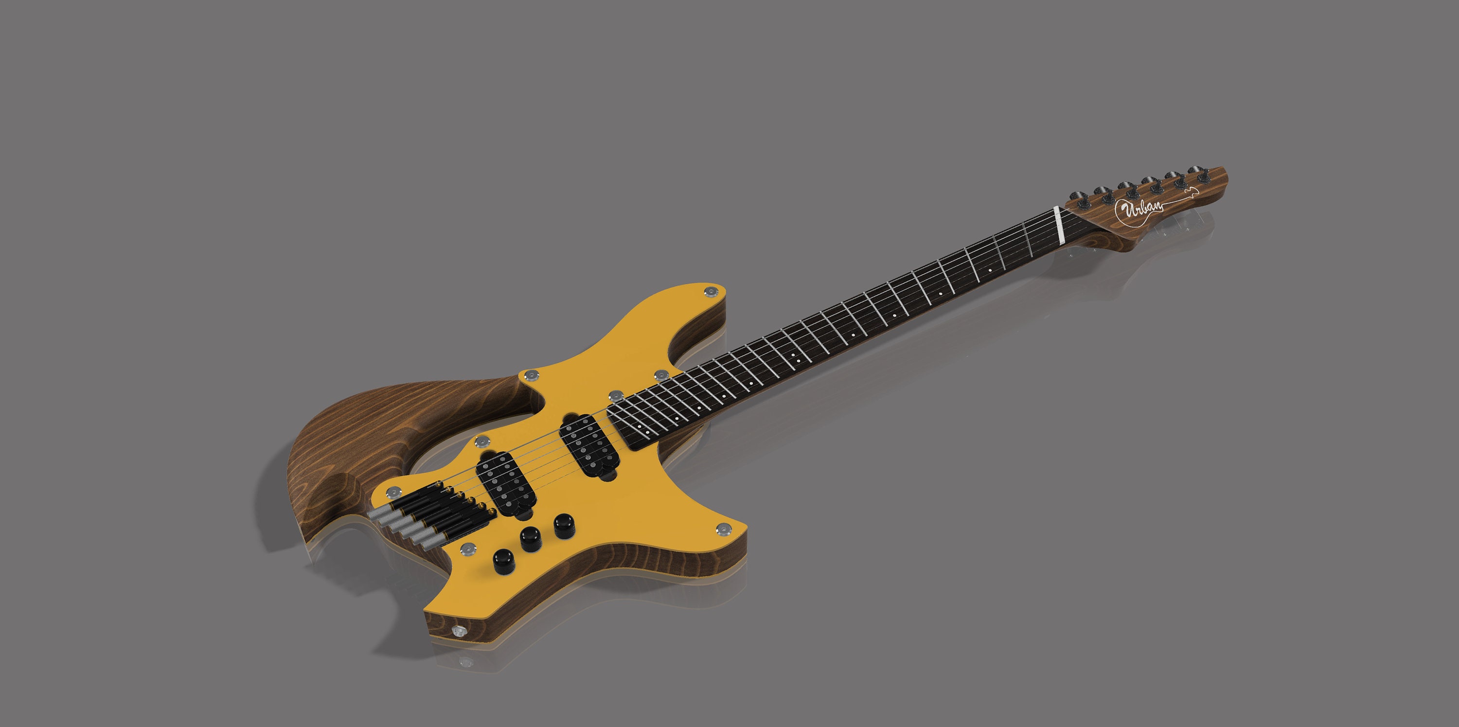 Custom Guitar Design for CNC Router Machine or to Hand Craft