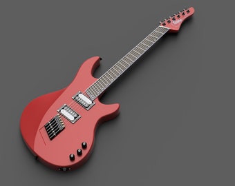 Custom Guitar design for CNC router machine or to hand craft. Includes all Fusion 360 CAM CAD dxf stl and tool paths3d files