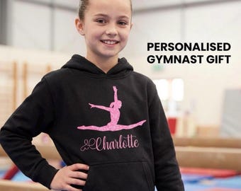 Sudadera personalizada de gimnasia para niñas / Sudadera de baile con nombre / Regalo para gimnastas / Sudadera para equipos de competición / Bolso a juego opcional