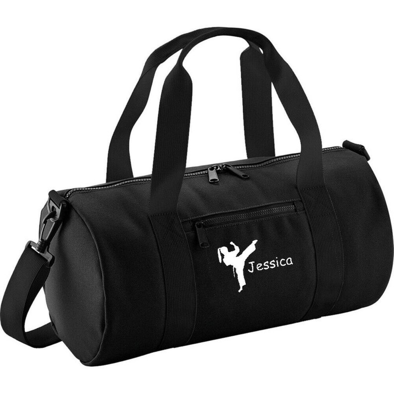 Sac baril d'arts martiaux personnalisé pour fille, sac de sport pour enfants, sac de sport CADEAU Noir