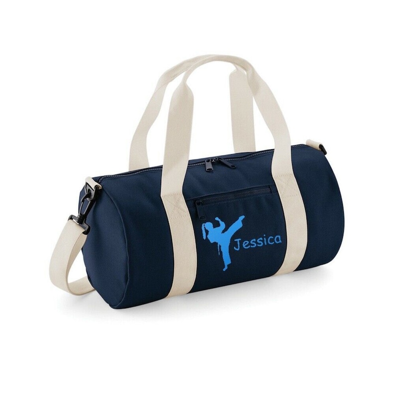 Bolsa de barril de arte marcial personalizada para niñas, bolsa de gimnasio deportiva para niños, regalo Navy