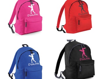 Personalised Girl Boxer printed Rucksack/Backpack School Bag Girls - Range of Great colours