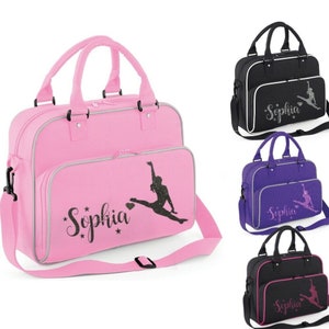 Personalised Dance Bag Girls Gymnastics Childrens Glitter Splits School Case