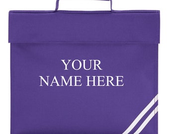 Personalised With Own Name Printed  Back to School Book Bags - Lots of Colours