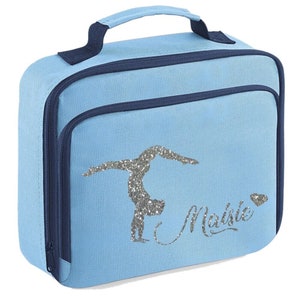 Personalised Gymnast Glitter PrInted Lunch Cool Bag Insulated BPA-School Lunch 1