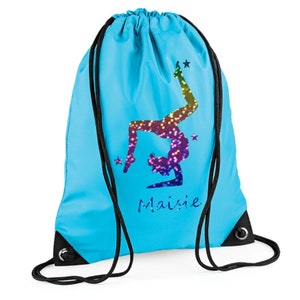 Sac à cordon personnalisé pour gymnaste tumbling, design agréable, idéal pour la danse/la salle de sport/la rentrée des classes
