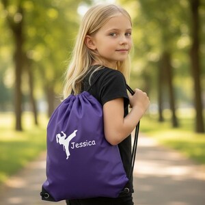 Sac à cordon personnalisé pour filles, conception d'arts martiaux, kit scolaire de gymnastique en PE, sport