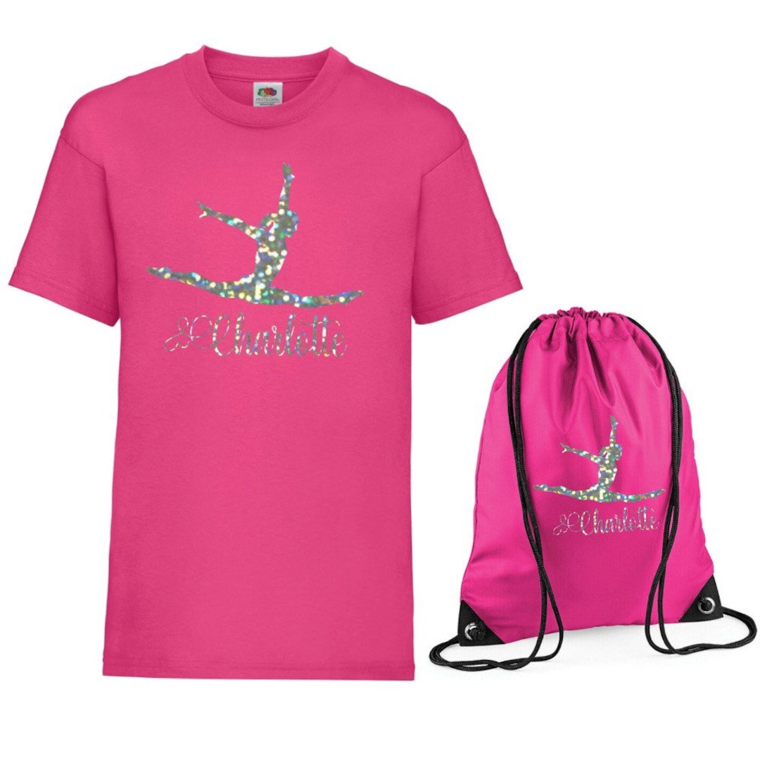 Girl's Personalised Printed Gymnast Splits Dance/gymnastic T Shirt or — free download