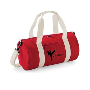 Bolsa de barril de arte marcial personalizada para niñas, bolsa de gimnasio deportiva para niños, regalo Rojo