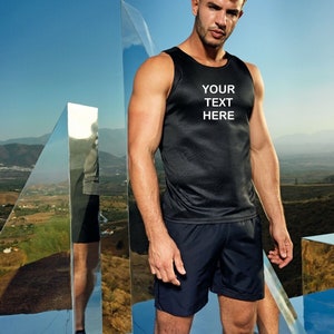 Herren Personalisierte Gym Laufweste Gym Tank Top Individuell bedruckt Tri Dri TR051