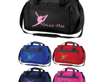 Gymnastik Splits Glitzer Bedruckt PERSONALISIERTE MINI HOLDALL Reise Turnbeutel - NEU