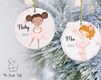 Personalized Ballerina Ornament, Customized Cute Ballerina Ornament