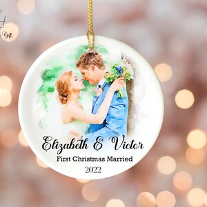 Personalized Couple Ornament, Personalized First Christmas Married Ornament, Personalized Ornament for Couples