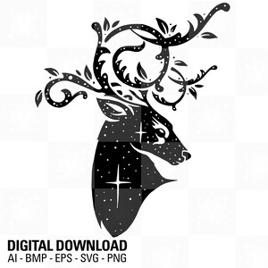Sterrennacht rendieren in EPS SVG PNG PDF-formaat - digitale bestandsdownload