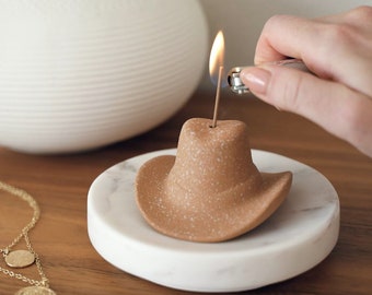 Cowboy Hat Incense Holder & Mini Incense Sticks - Includes 25 Sandalwood Incense Sticks