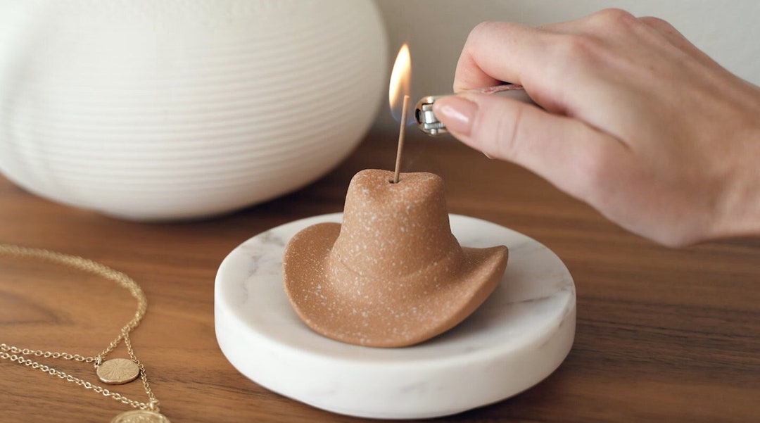 Cowboy Hat Incense Holder & Mini Incense Sticks Includes 25 Sandalwood Incense Sticks Etsy