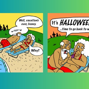 Carte de voeux d'Halloween pour M. et Mme Claus avec enveloppe - Carte de voeux d'Halloween | Juste pour le plaisir carte de vœux | Cadeau pour collègue