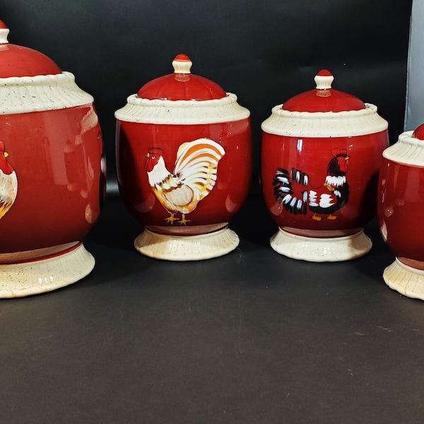 Vintage Rooster Canister Set