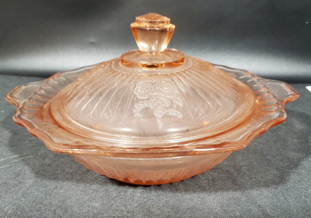 Mayfair Open Rose Pink Depression Glass Butter Dish 1930's Etsy
