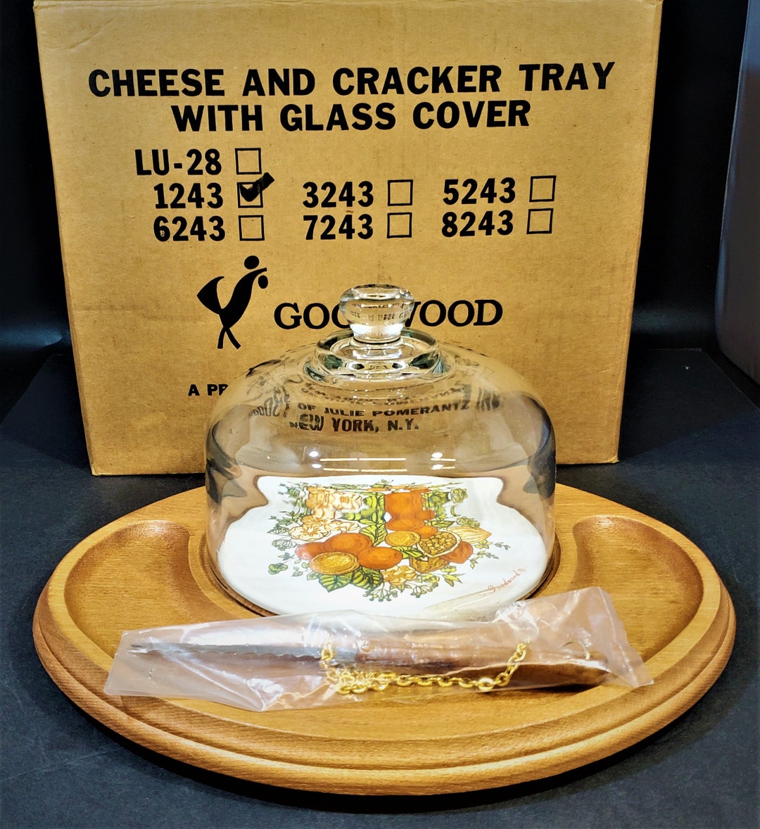 1960's GOODWOOD Cheese & Cracker Tray With Glass Cover Etsy