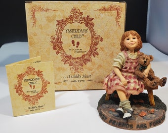 Boyds Bear Dollstone Yesterdays Child Figurine "Best Friends" Samantha Connor, NEW