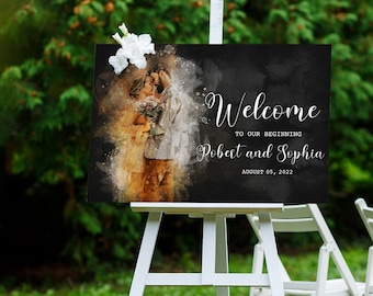 Wedding Reception Wedding Decoration Ceremony Sign Rustic Wedding Sign Floral Wedding Sign Floral Wedding Sign Greenery Wedding Poster