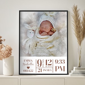 Newborn Gift Personalized Gift for Mom to be Gift for New Parents Newborn Frame Baby Announcement Frame Name Picture Frame Baby Girl Gift