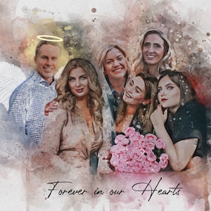 Add Deceased Love One to Photo Deceased Portrait from Photo In Loving Memory Photo to Painting from Photo Custom Family Portrait Custom