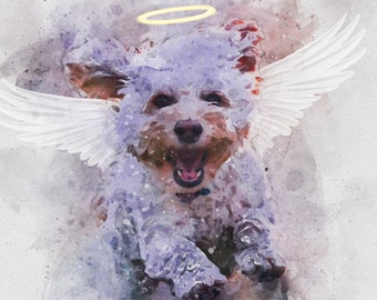 Watercolor Dog Painting Custom Pet Portrait Print Pet Memorial Gift Pet Loss Gift Dog Art