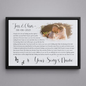 Editable Custom Wedding Song Lyrics Template, Our First Dance Print, Wedding Memory Keepsake, First 1st Anniversary Wedding Photo Gift