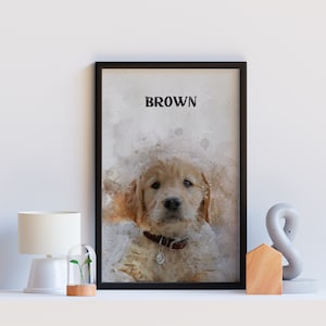 Benutzerdefinierte Haustier Digitaldruck Haustier Trauer Haustier Sympathie Geschenk Haustier Erinnerung Portrait Kommission Haustier Illustration Benutzerdefinierte Haustier Hund Aquarell