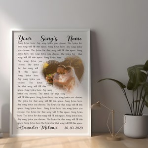 Unique Wedding Gift, Wife Gift Wedding Song Lyrics, Unique Bridal Shower Gift Song Lyrics Poster Art, Better Together, Anniversary Gift