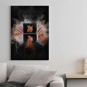 Bébé échographie Art aquarelle peinture grossesse souvenir personnalisé pépinière cadeau perte de grossesse cadeau sonogramme cadre pépinière impression