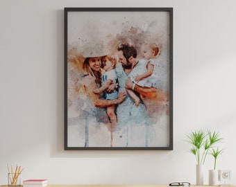 Custom Family Print Personalized Artwork Family Drawing Family Painting Mother's Day Gift Father's Day Gift Anniversary Gift