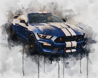 Gift for Dad Gift for Him Car Lover Gift Car Guy Car Enthusiast Gift Car Portrait Custom Car Art Custom Car Portrait Custom Car Painting