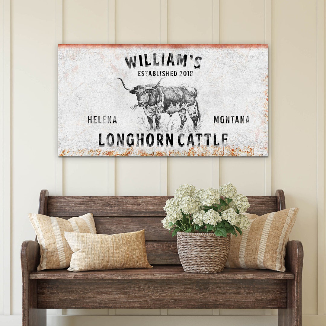 Ranch Cattle Farmhouse Dining Room Stylish Wall Art, Ranch Portrait