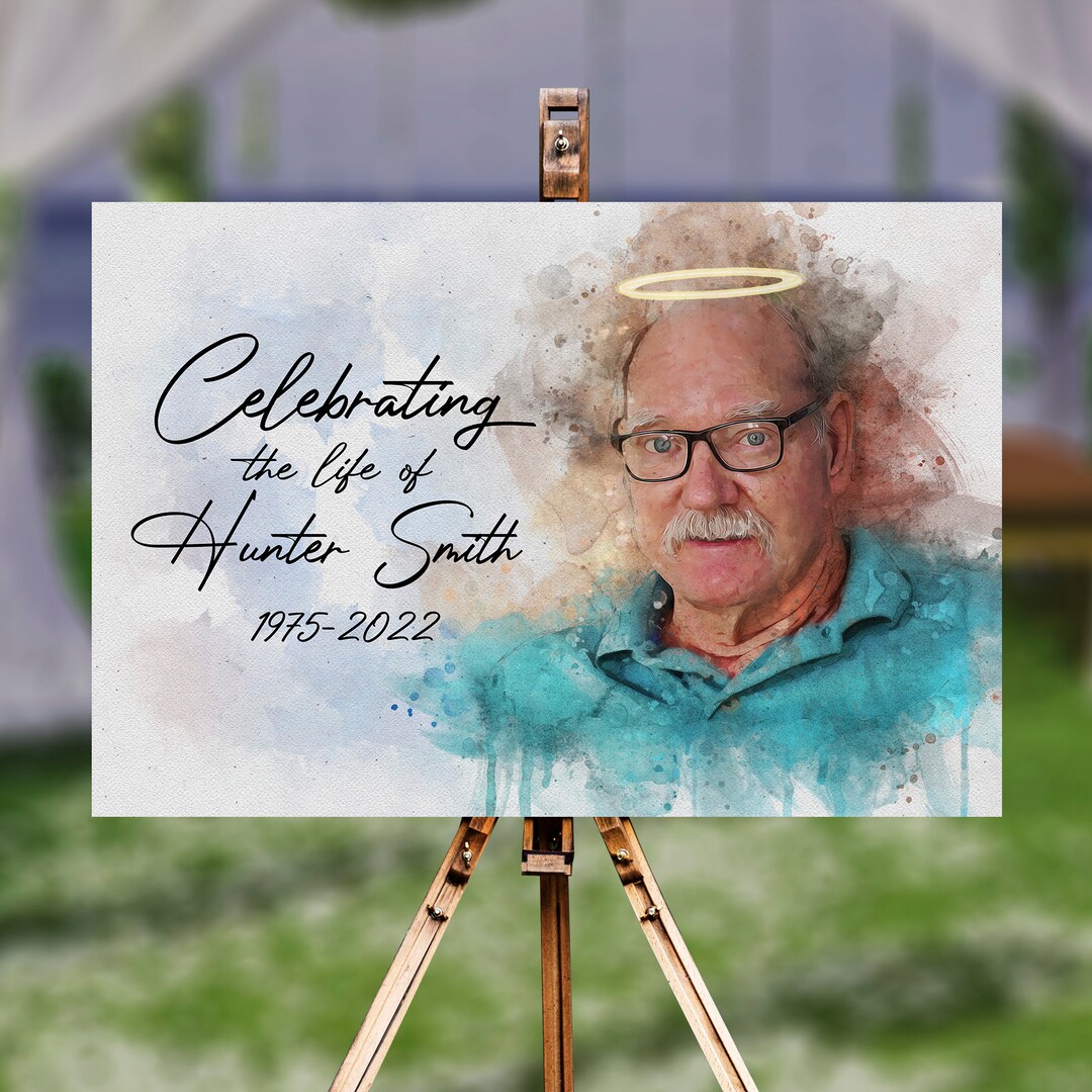 Memorial Sign Funeral Template Editable Funeral Sign Memorial Service Sign Celebration of Life