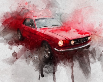 Custom Car Portrait Car Lover Gift Car Guy Car Enthusiast Gift Car Art Custom Car Portrait Custom Car Painting Gift for Dad Gift for Him