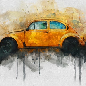Custom Watercolor Car Portrait Watercolor Car Painting from Photo Vehicle Portrait Truck Portrait Classic Retro Car Painting Wall Art Print