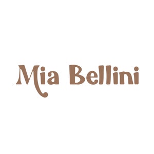 May include: Brown text on a white background reads "Mia Bellini".