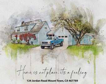 Custom House Portrait House Warming Gift House Painting Custom Home Portrait Watercolor House Home Portrait New House Gift