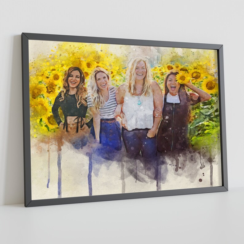 Family Photo Merge Add deceased people Combine multiple photos Add your personalized text Printable Add Wings and Halo Watercolor imagem 9