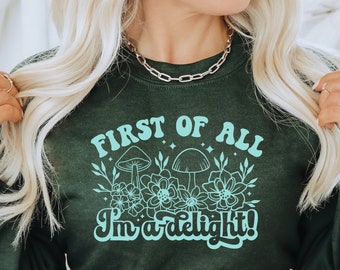 I&#39;m A Delight | Retro Shirt Design | Hippie | Pilze | Sarkastischer Humor | Geschnittene Dateien | SVG Png Dxf Eps Png Psd Jpg Ai | Sofort Download