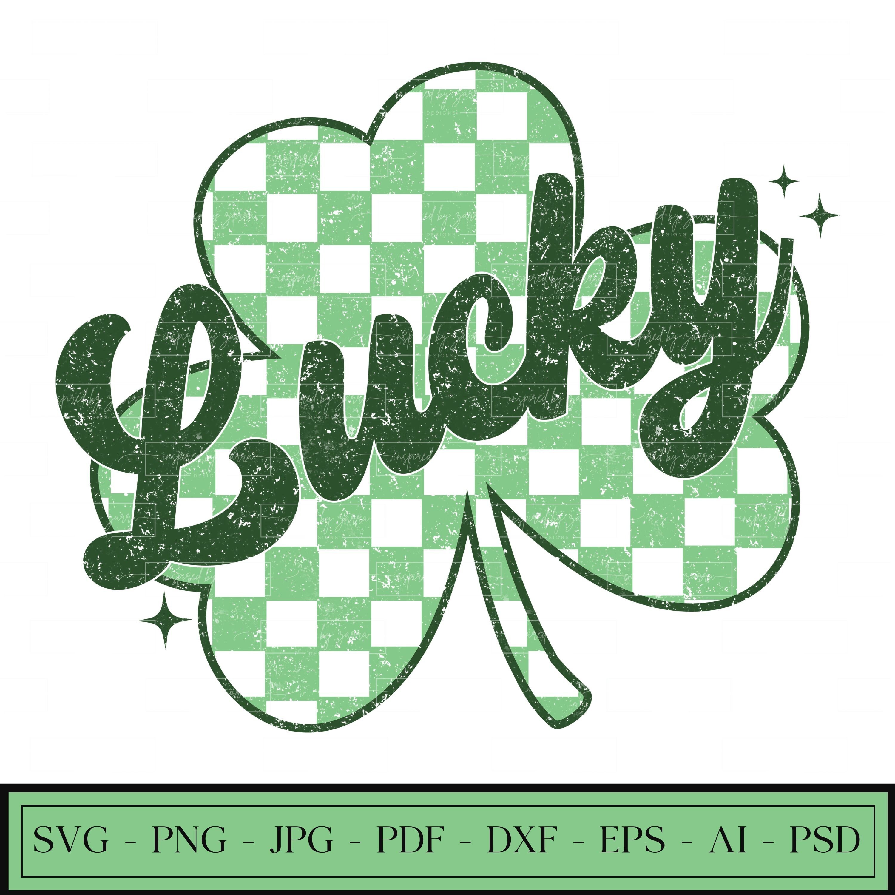 Glücksbringer Kariert Kleeblatt | Glück Png | Kariertes Kleeblatt Png | St Patrick's Day SVG | Retro Kleeblatt SVG | Geschnittene Dateien | Sofort Download