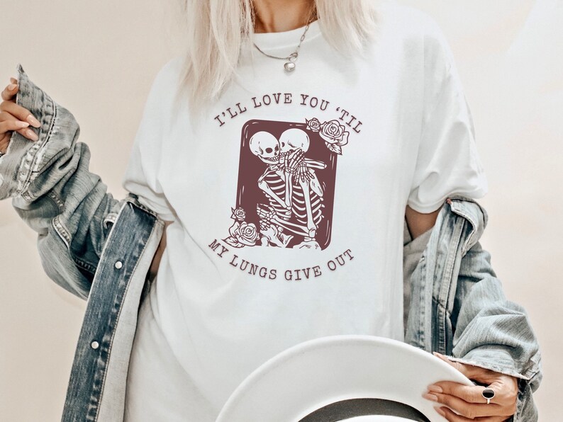 Skeleton Love SVG: Letra de música country, "Hasta que mis pulmones se rindan" (Descarga digital) imagen 3