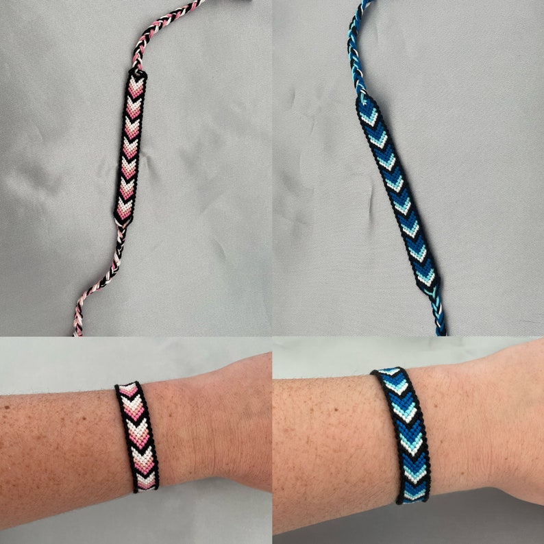 Bracelet brésilien personnalisable chevron avec bordure