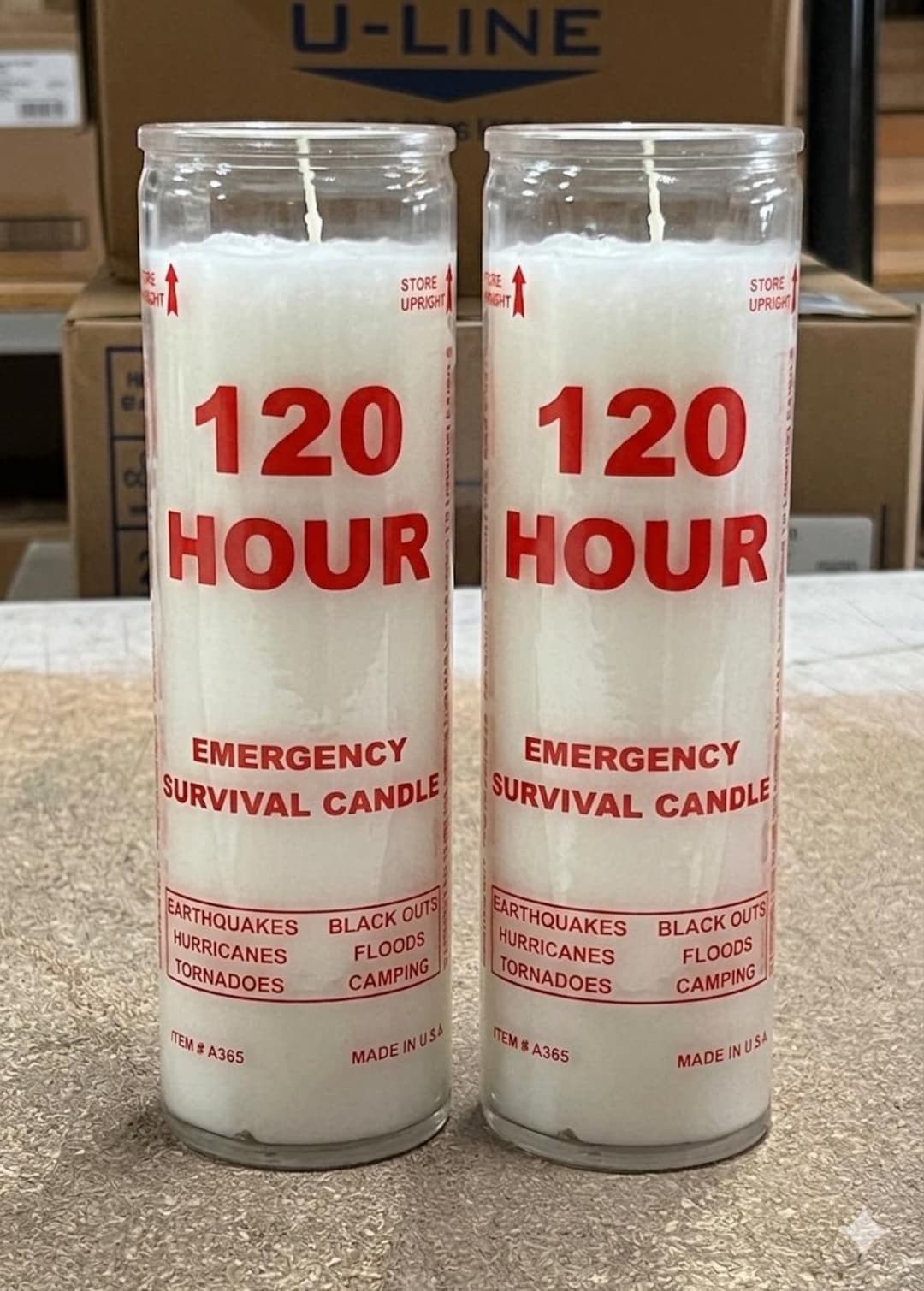 Emergency Survival Candle – 120-hour Burn Time, 2-pack for