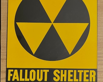 1960s Civil Defense Fallout Shelter Sign – Authentic Cold War Era Collectible